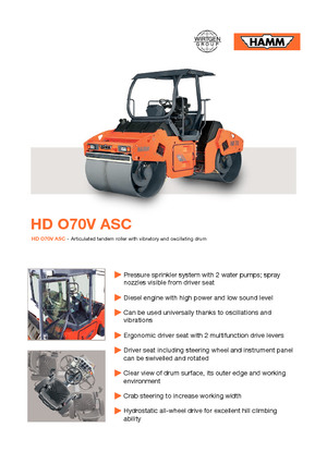 Tandem Vibration Rollers Hamm HD O70 V ASC