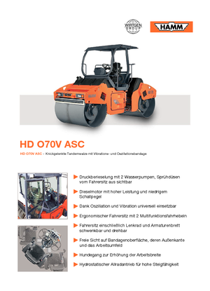 Tandem Vibration Rollers Hamm HD O70 V ASC