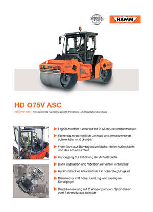 Tandem Vibration Rollers Hamm HD O75 V ASC