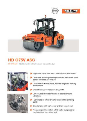 Tandem Vibration Rollers Hamm HD O75 V ASC