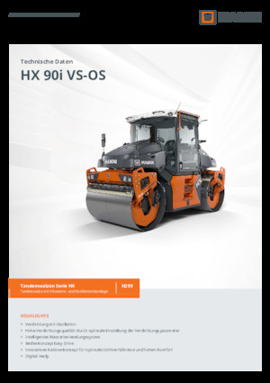 Tandem Vibration Rollers Hamm HX 90i VS-OS