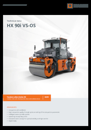Tandem Vibration Rollers Hamm HX 90i VS-OS