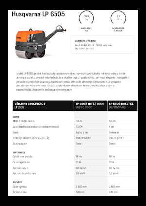 Tandem Vibration Rollers Husqvarna LP 6505
