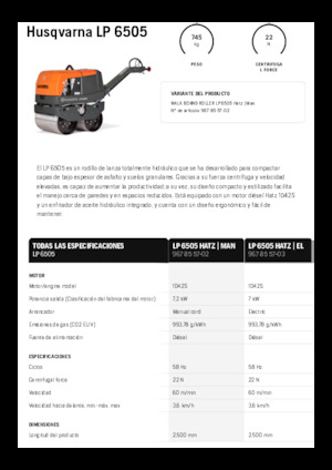 Tandem Vibration Rollers Husqvarna LP 6505