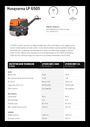 Tandem Vibration Rollers Husqvarna LP 6505
