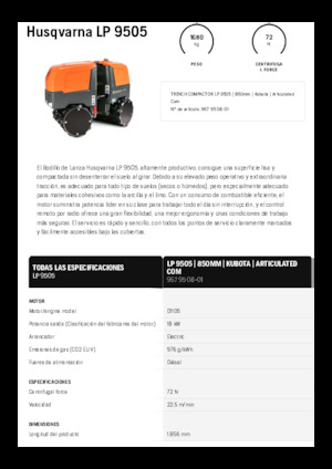 Tandem Vibration Rollers Husqvarna LP 9505
