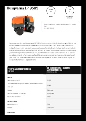 Tandem Vibration Rollers Husqvarna LP 9505