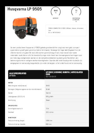 Tandem Vibration Rollers Husqvarna LP 9505