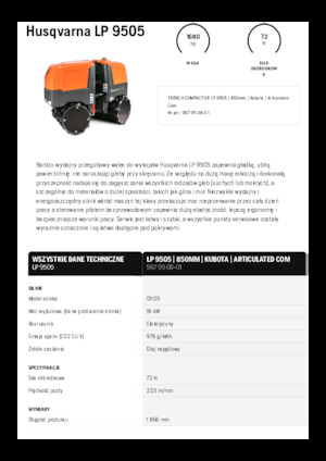 Tandem Vibration Rollers Husqvarna LP 9505