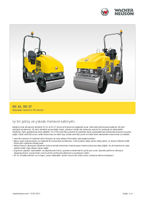 Tandem Vibration Rollers Wacker Neuson RD 16-100