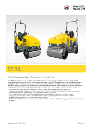 Tandem Vibration Rollers Wacker Neuson RD 16-100