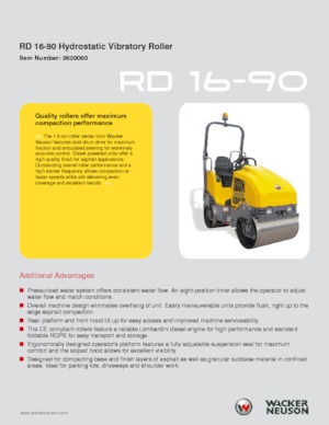 Tandem Vibration Rollers Wacker Neuson RD 16-90