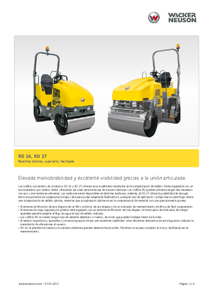 Tandem Vibration Rollers Wacker RD 27-100
