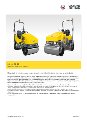 Tandem Vibration Rollers Wacker RD 27-100