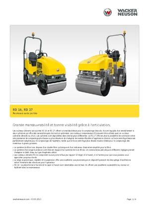 Tandem Vibration Rollers Wacker RD 27-100