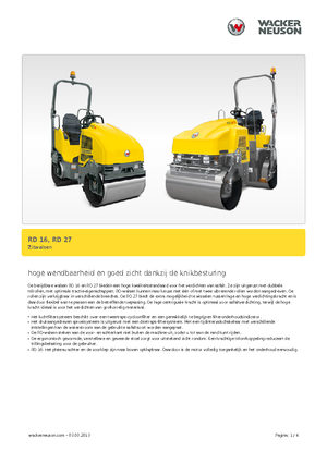 Tandem Vibration Rollers Wacker RD 27-100