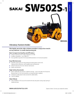 Tandem Vibration Rollers Sakai SW502W-1
