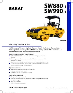 Tandem Vibration Rollers Sakai SW880