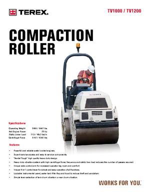 Tandem titreşimli silindirler Terex TV 1200