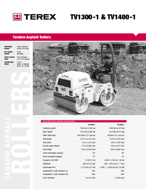 Tandem Vibration Rollers Terex TV 1400-1
