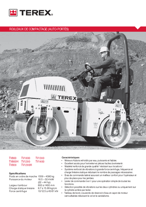 Tandem Vibration Rollers Terex TV 900