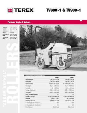 Tandem Vibration Rollers Terex TV 900