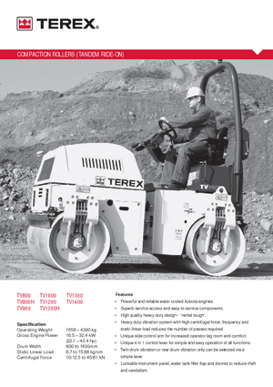 Tandem Vibration Rollers Terex TV 900