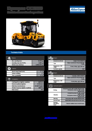 Tandem Vibration Rollers Dynapac CC 3800 