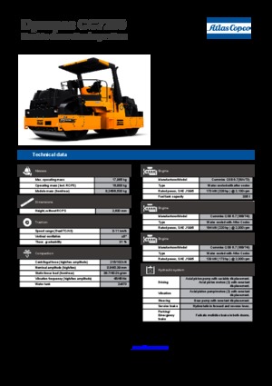 Tandem Vibration Rollers Dynapac CC 7200