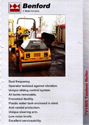 Tandem Vibration Rollers Benford TV 1400