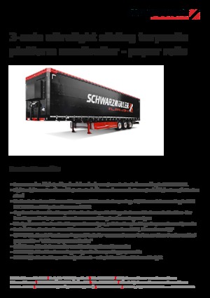Branda platformlu yarı römorklar Schwarzmüller 3-axle ultralight sliding tarpaulin platform semitrailer - paper rolls