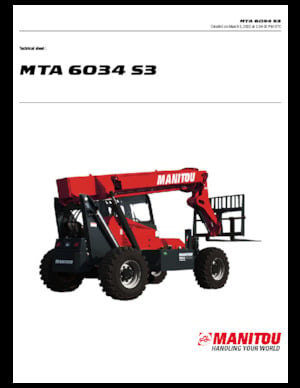 Telehandlers Manitou MTA 6034 S3