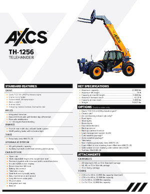 Teleskopik yükleyiciler AXCS TH-1256