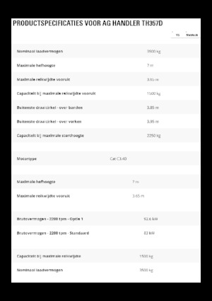 Teleskopik yükleyiciler Caterpillar TH357D