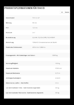 Teleskopik yükleyiciler Caterpillar TH417D