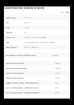 Teleskopik yükleyiciler Caterpillar TH417D