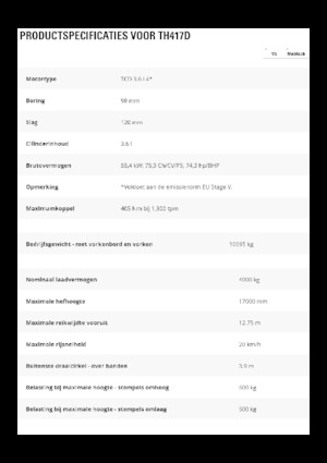 Teleskopik yükleyiciler Caterpillar TH417D