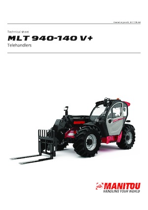 Telehandlers Manitou MLT 940-140 V+