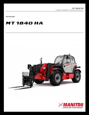 Teleskopik yükleyiciler Manitou MT 1840 HA