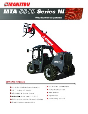 Teleskopik yükleyiciler Manitou MTA 5519