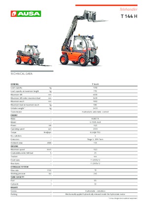 Telehandlers Ausa T 144 H