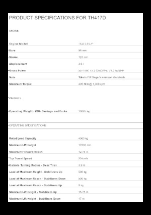 Teleskopik yükleyiciler Caterpillar TH417D