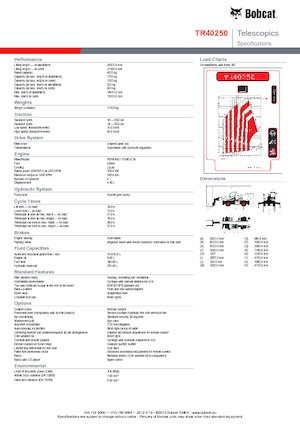 Üst yapılı teleskopik yükleyiciler Bobcat TR40250