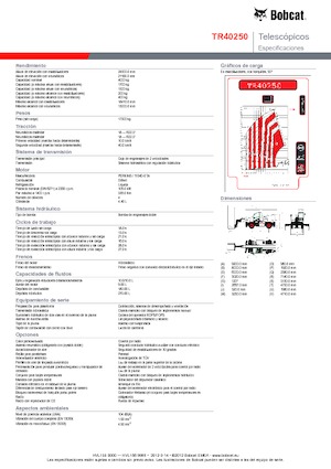 Üst yapılı teleskopik yükleyiciler Bobcat TR40250