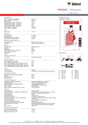 Üst yapılı teleskopik yükleyiciler Bobcat TR40250