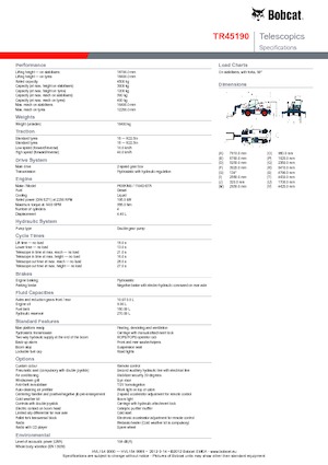 Üst yapılı teleskopik yükleyiciler Bobcat TR45190