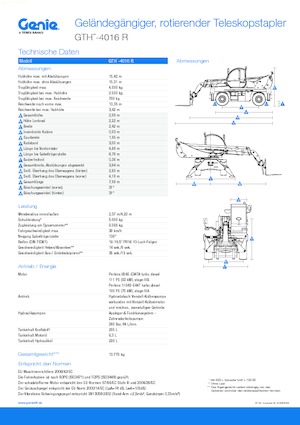 Rotating telehandlers Genie GTH4016R