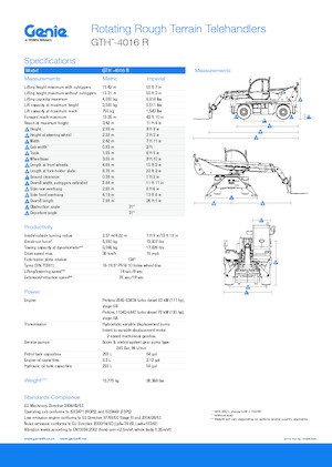 Rotating telehandlers Genie GTH4016R