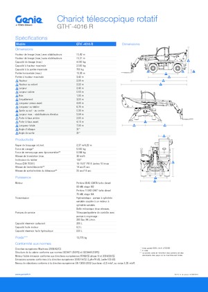 Rotating telehandlers Genie GTH4016R