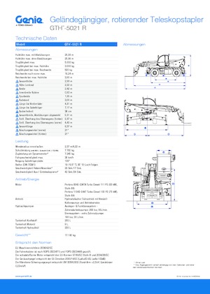 Rotating telehandlers Genie GTH5021R